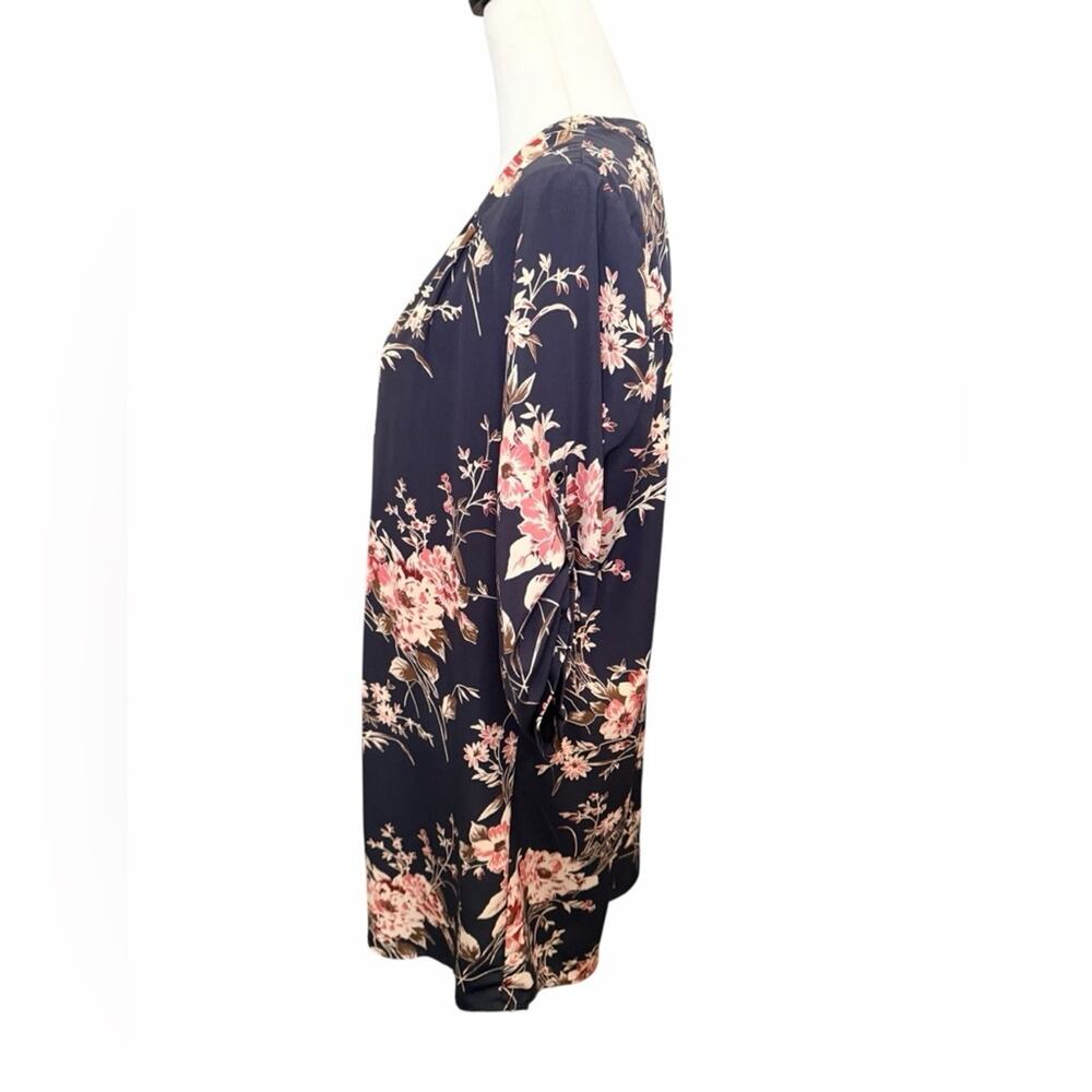 41 Hawthorn Navy and Pink Floral Dress Petite Large - Picture 2 of 4